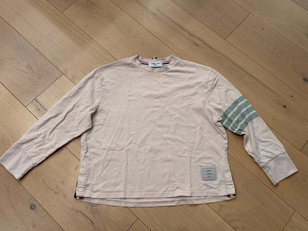 Thom Browne Milano Cotton 4-Bar Long Sleeve Tee Size 1